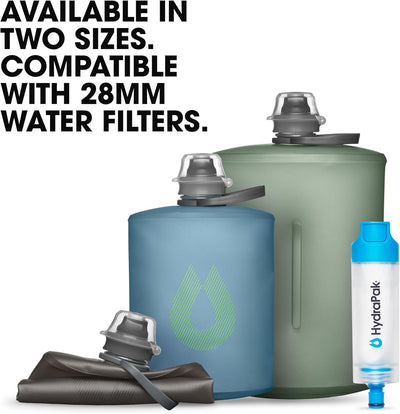 Stow - Collapsible Backpacking Water Bottle (350Ml, 500Ml, 1L) - BPA Free, Ultra Light, Spill-Proof Twist Cap