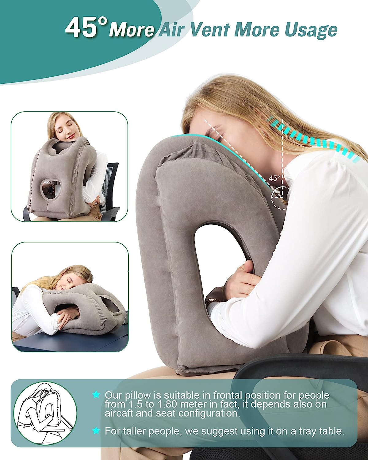 Supreme Travel Comfort Companion Pillow with Enhanced Chin Support