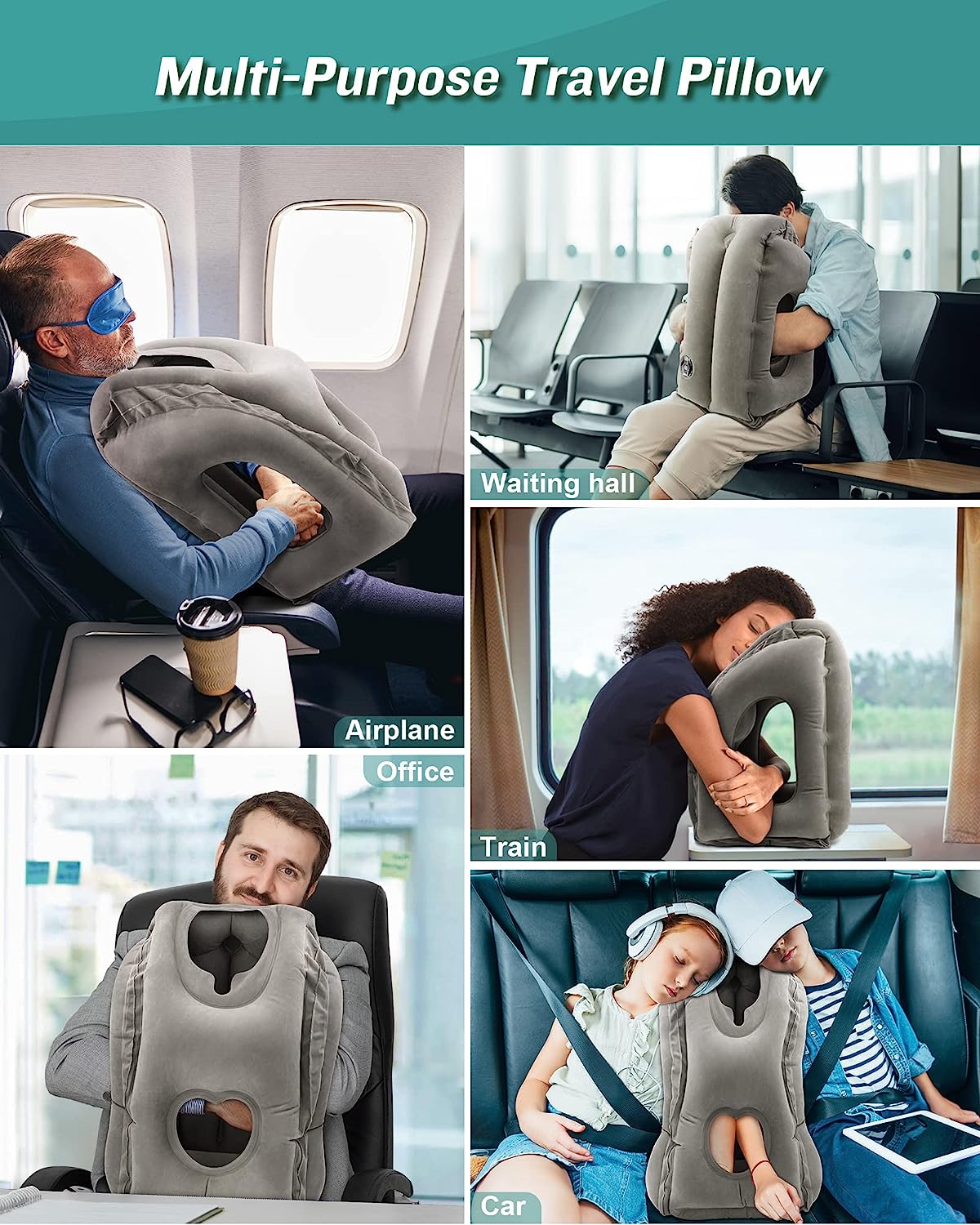 Supreme Travel Comfort Companion Pillow with Enhanced Chin Support