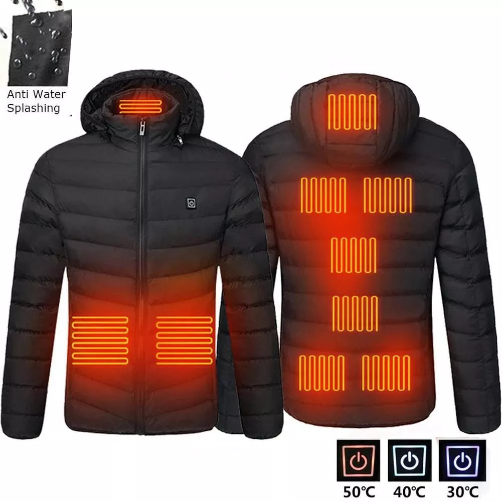 Winter USB Heated Jacket for Men - Warm Outdoor Electric Coat