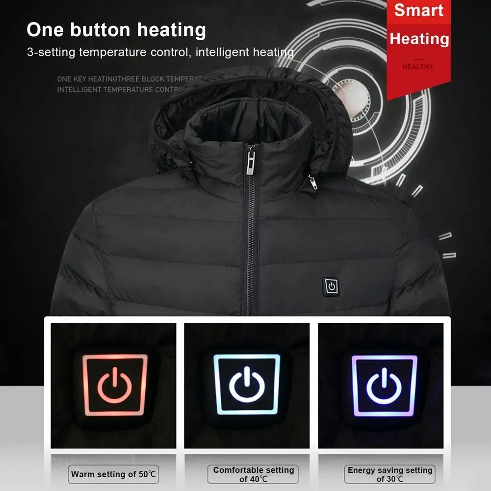 Winter USB Heated Jacket for Men - Warm Outdoor Electric Coat