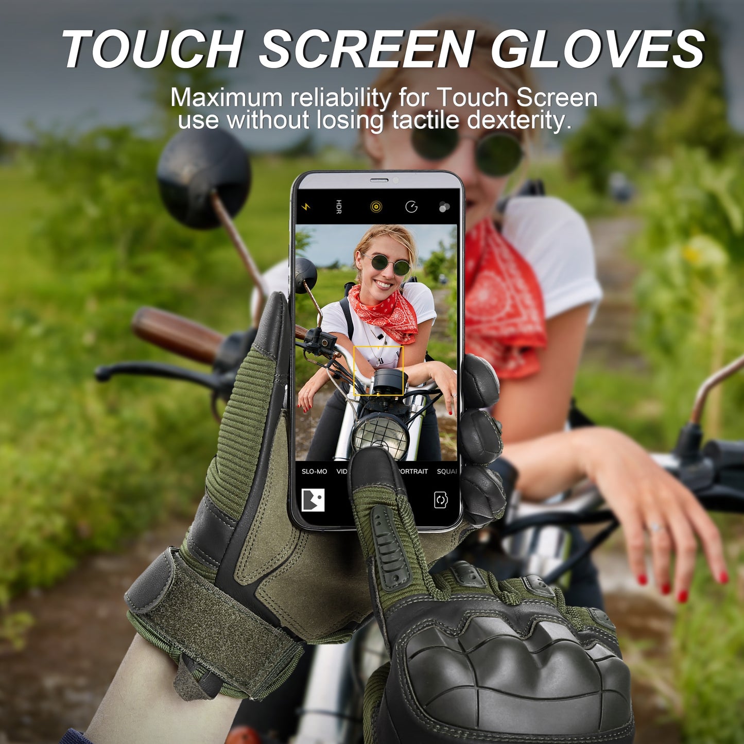 Tactical Touch Screen Gloves: Leather, Full-Fingered