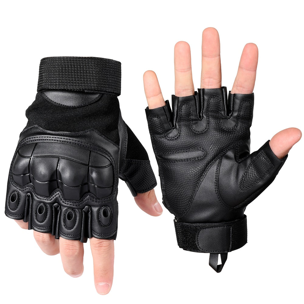 Tactical Touch Screen Gloves: Leather, Full-Fingered