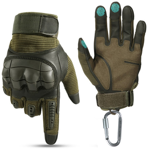 Tactical Touch Screen Gloves: Leather, Full-Fingered