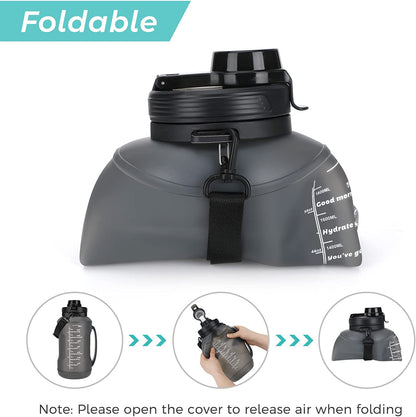 Foldable Silicone Travel Hydration Companion with Time Marker