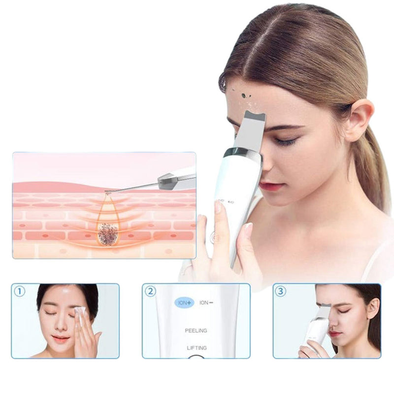 LED Ultrasonic Skin Scrubber
