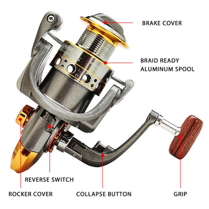 Spinning Fishing Reels 13BB Light Weight Ultra Smooth Powerful Reels