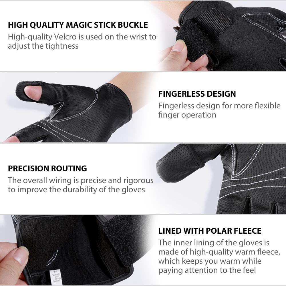 Neoprene Fishing Gloves For Men and Women 2 Cut Fingers Flexible SP