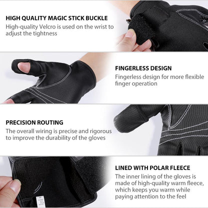 Neoprene Fishing Gloves For Men and Women 2 Cut Fingers Flexible SP