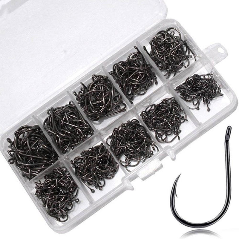 Premium 100pcs Carbon Steel Fishing Hooks