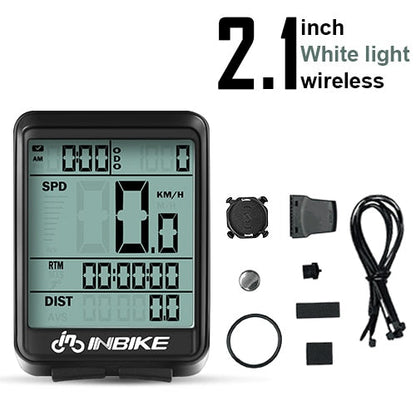 INBIKE Waterproof Bicycle Computer Wireless And Wired MTB Bike Cycling Odometer Stopwatch Speedometer Watch LED Digital Rate