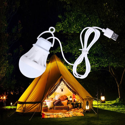 Portable USB LED Lamp Bulb Mini Camping Lantern 5V Hanging Tent Fishing Night Light Book Reading Powerbank Birght Table Lamp 50